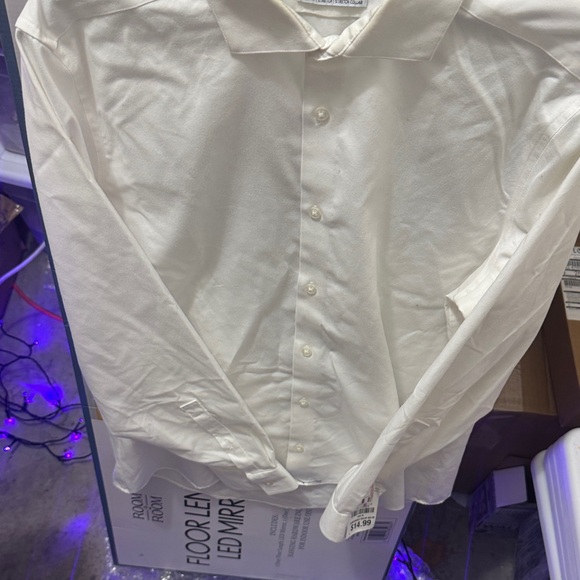 Calvin Klein Cream Non-Iron Shirt - Picture 3 of 5
